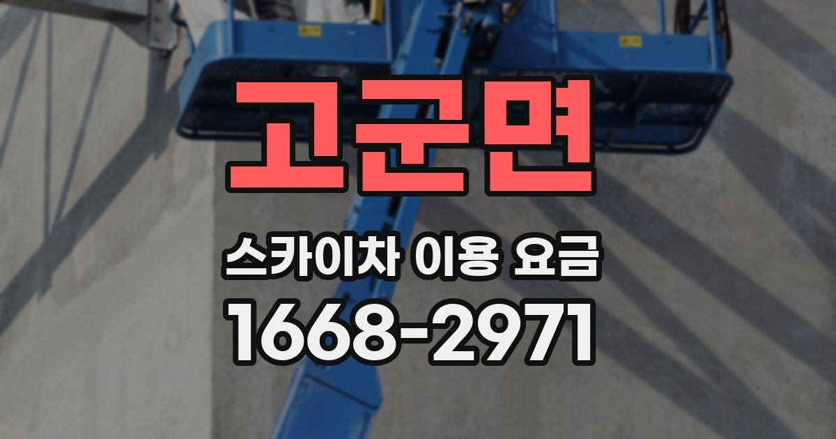 고군면 스카이차 이용 요금