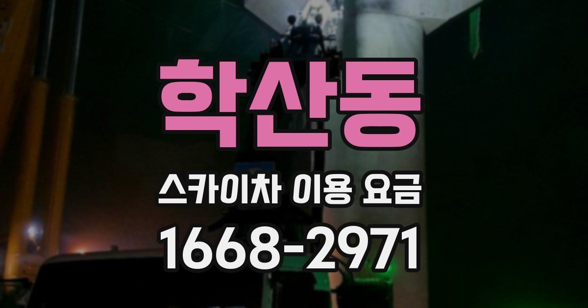 학산동 스카이차 이용 요금