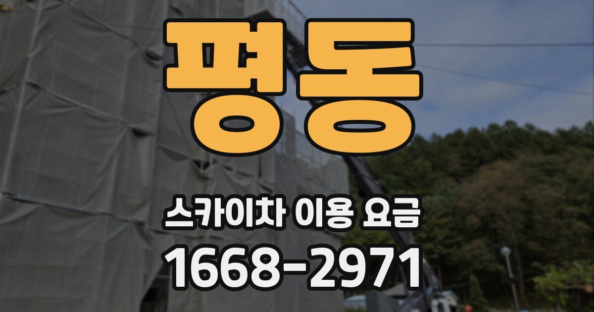 평동 스카이차 이용 요금