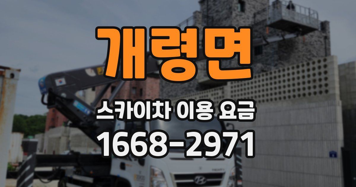 개령면 스카이차 이용 요금