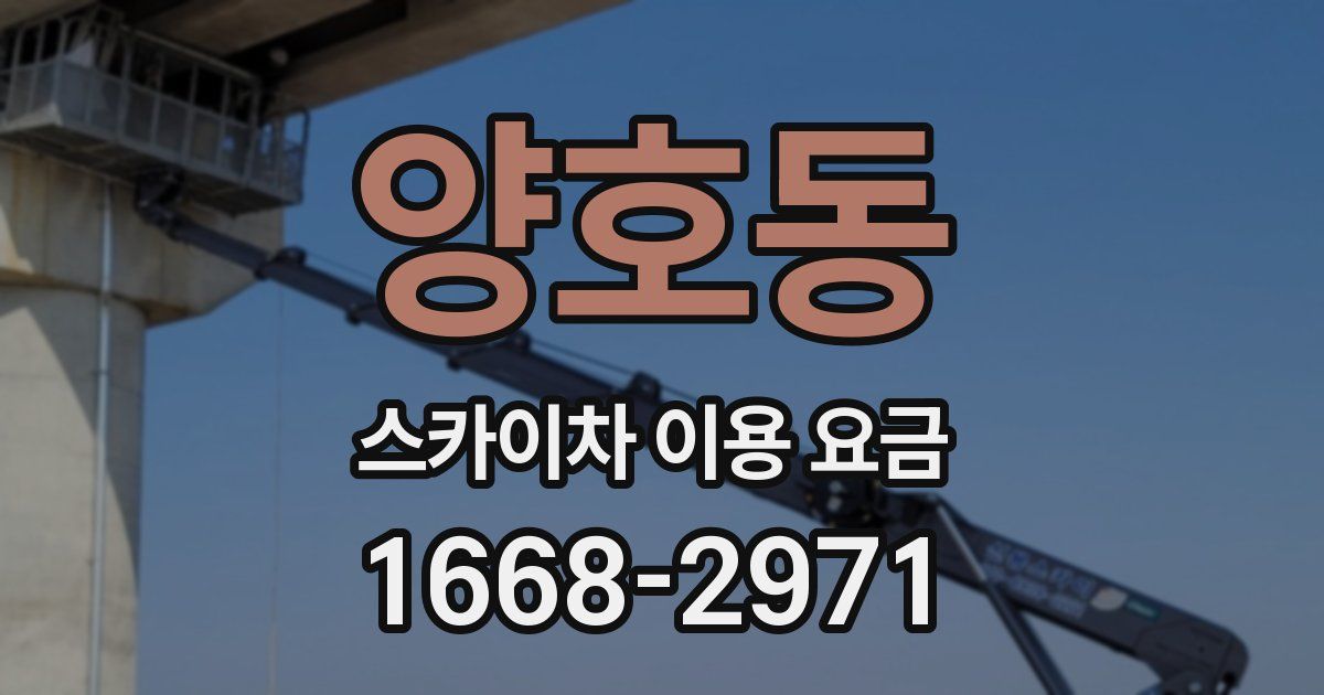 양호동 스카이차 이용 요금