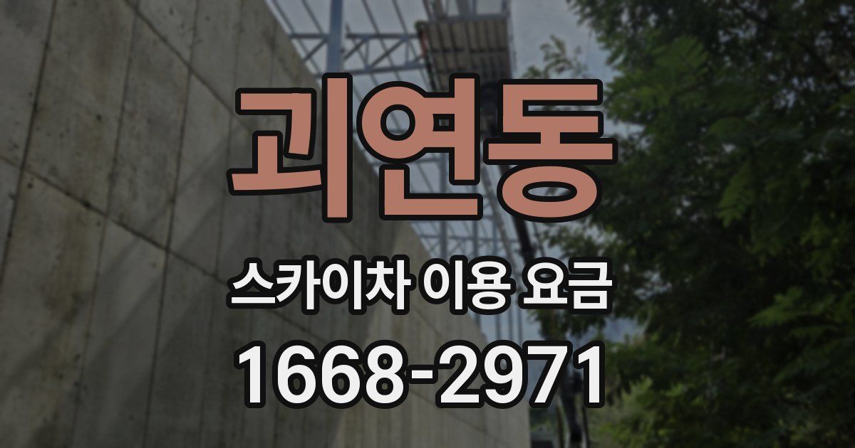 괴연동 스카이차 이용 요금