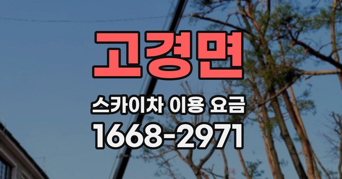 고경면 스카이차 이용 요금