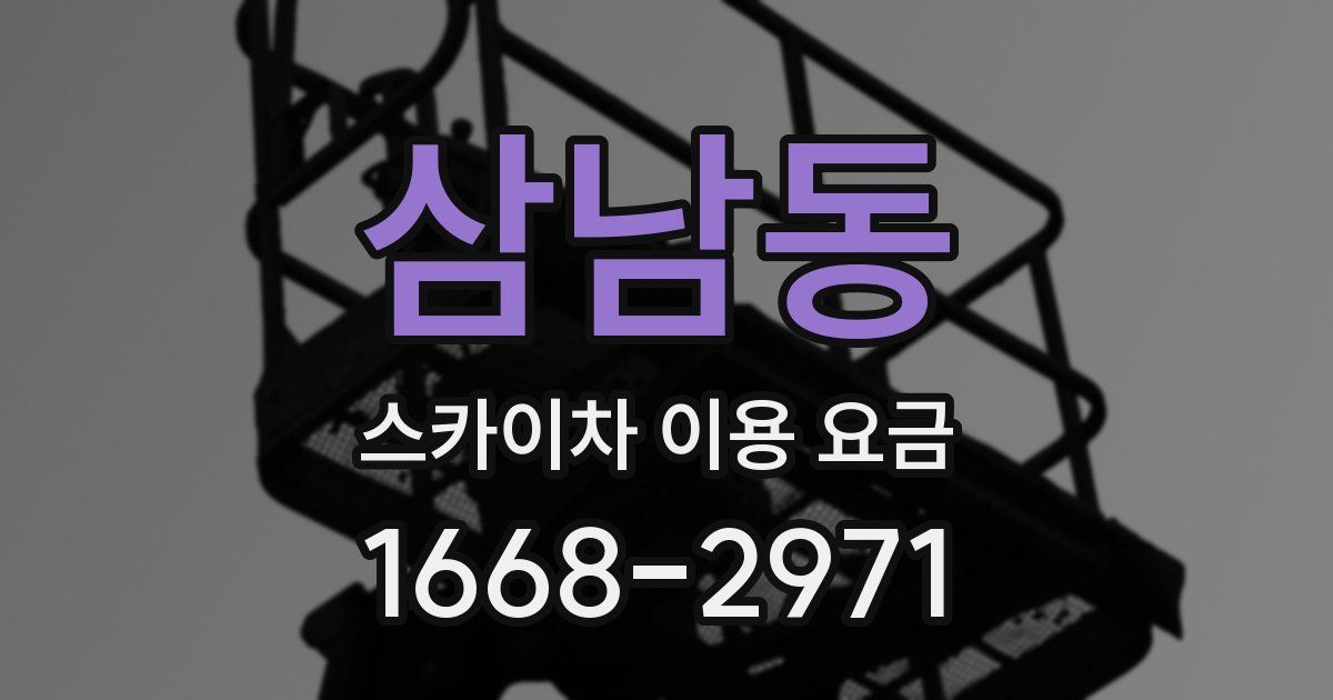 삼남동 스카이차 이용 요금