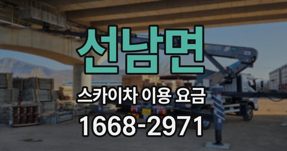 선남면 스카이차 이용 요금