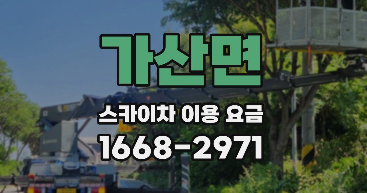 가산면 스카이차 이용 요금