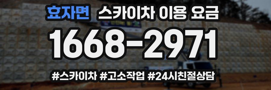 효자면 스카이차 이용 요금