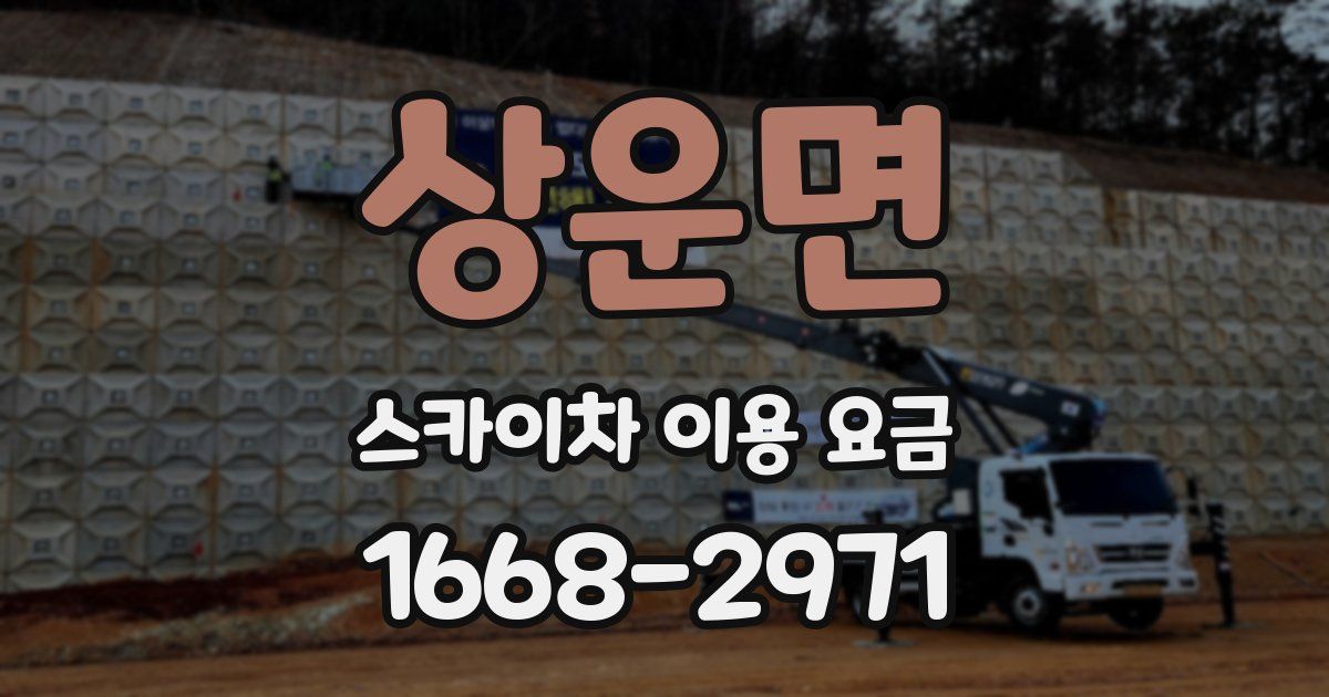 상운면 스카이차 이용 요금