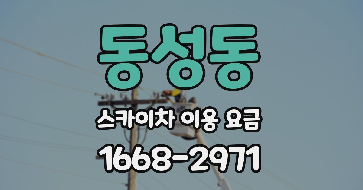 동성동 스카이차 이용 요금
