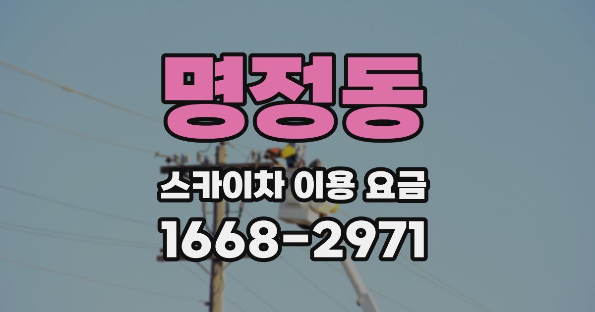 명정동 스카이차 이용 요금