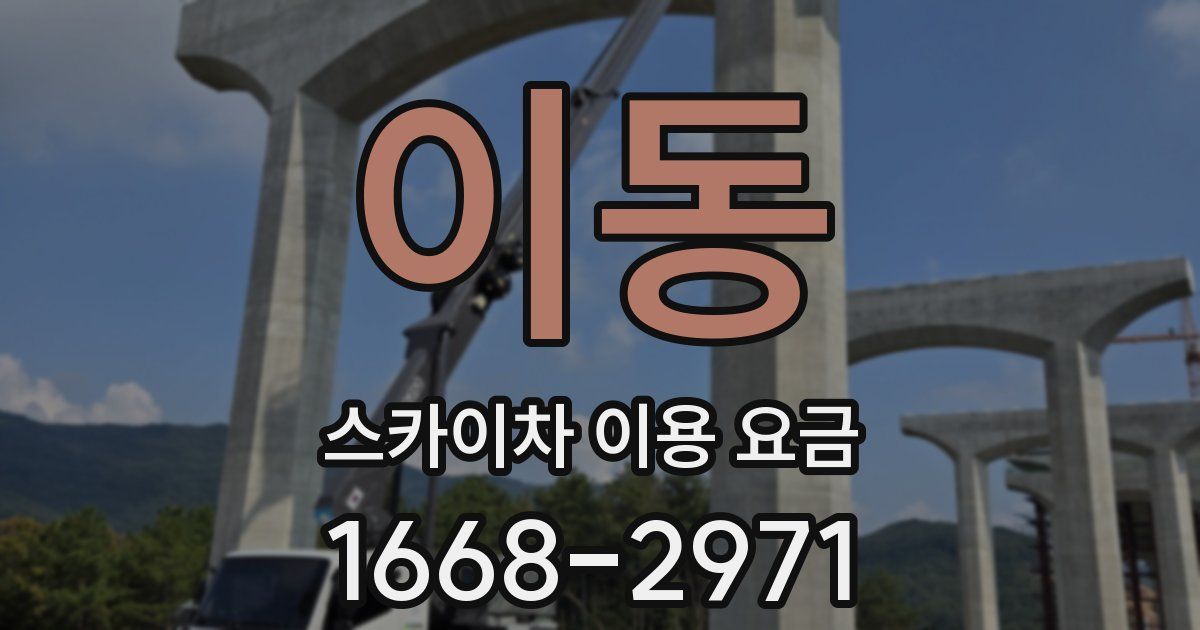 이동 스카이차 이용 요금