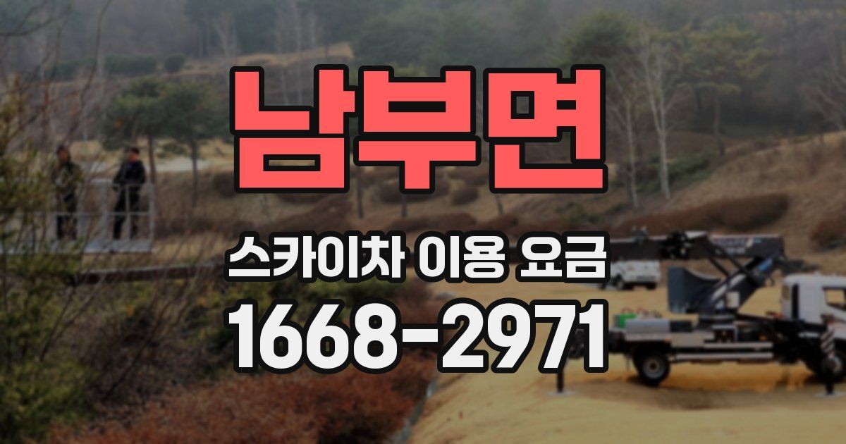 남부면 스카이차 이용 요금