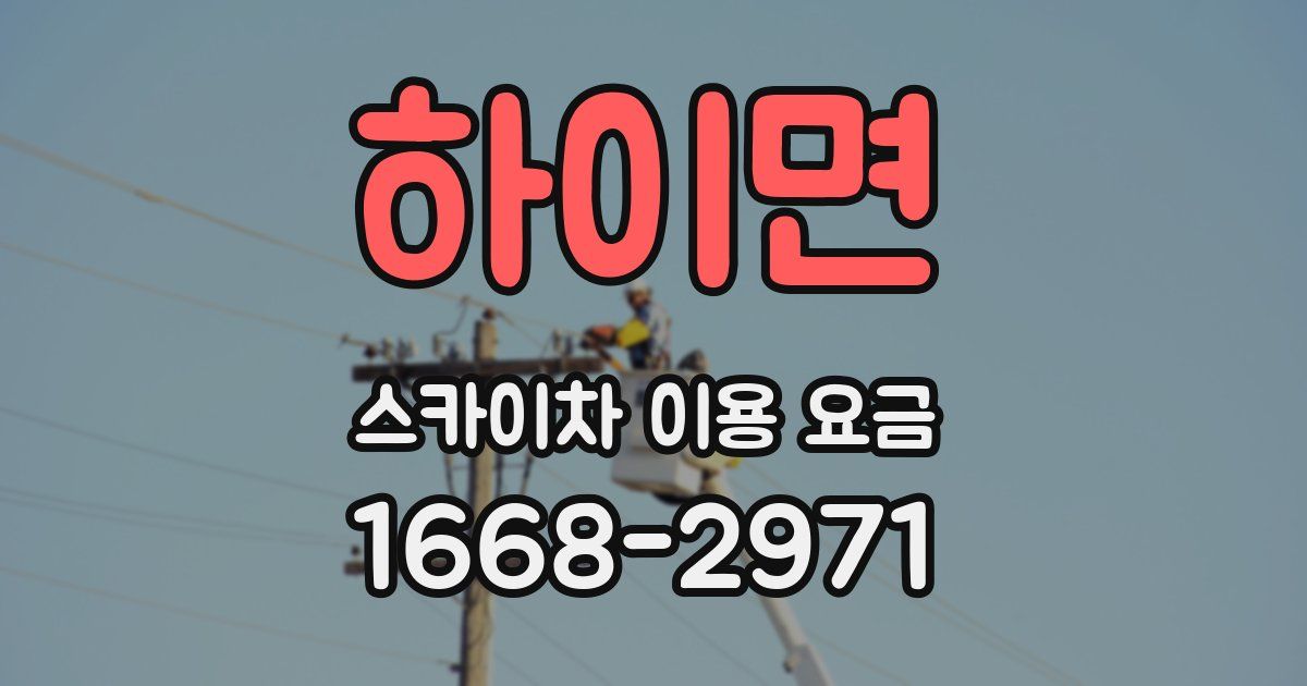 하이면 스카이차 이용 요금