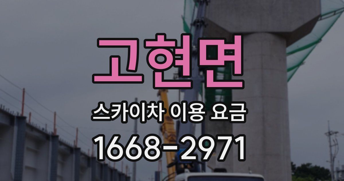 고현면 스카이차 이용 요금