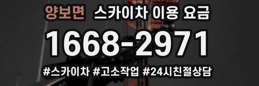 양보면 스카이차 이용 요금