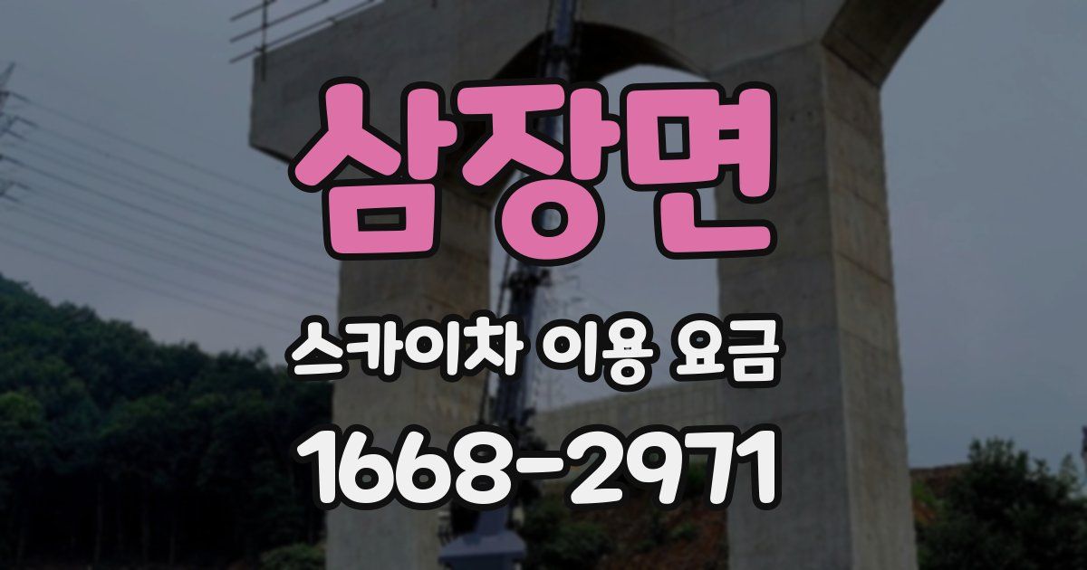 삼장면 스카이차 이용 요금