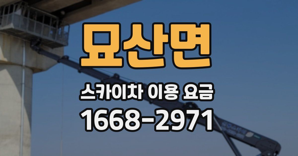 묘산면 스카이차 이용 요금