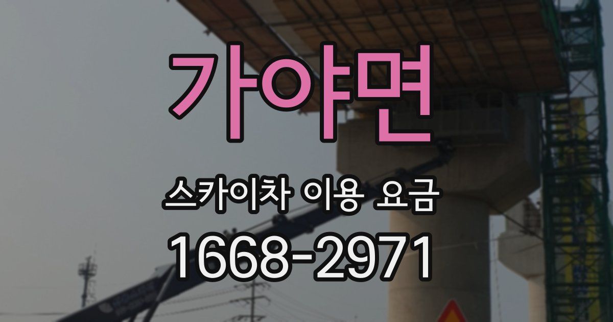 가야면 스카이차 이용 요금