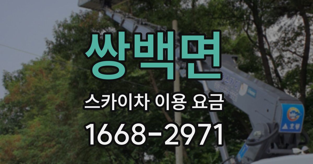 쌍백면 스카이차 이용 요금
