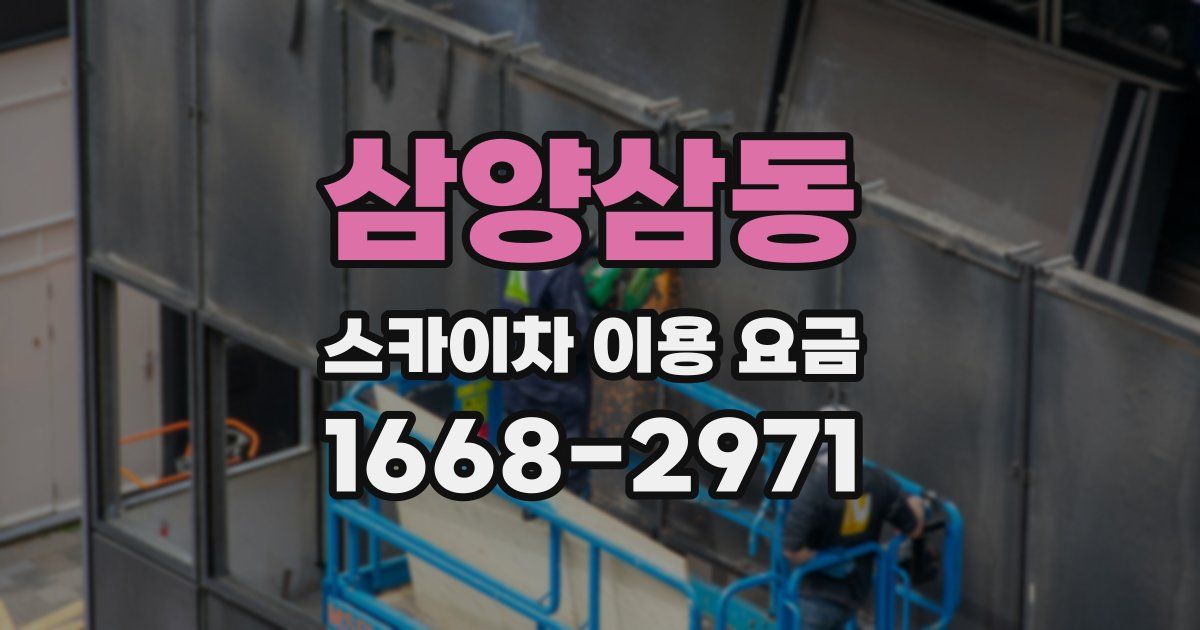 삼양삼동 스카이차 이용 요금