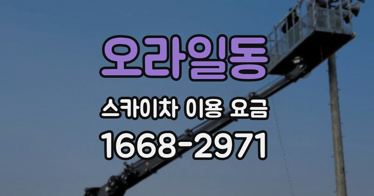 오라일동 스카이차 이용 요금