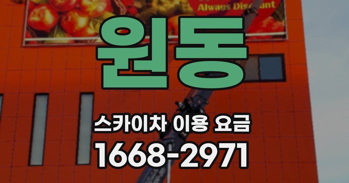 원동 스카이차 이용 요금