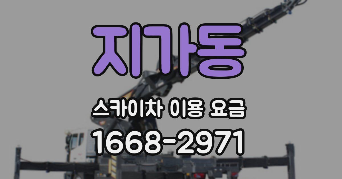 지가동 스카이차 이용 요금