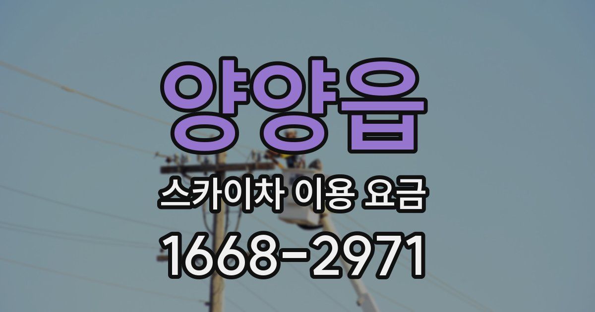 양양읍 스카이차 이용 요금