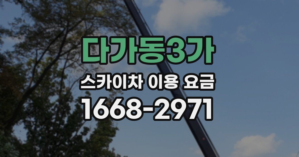 다가동3가 스카이차 이용 요금