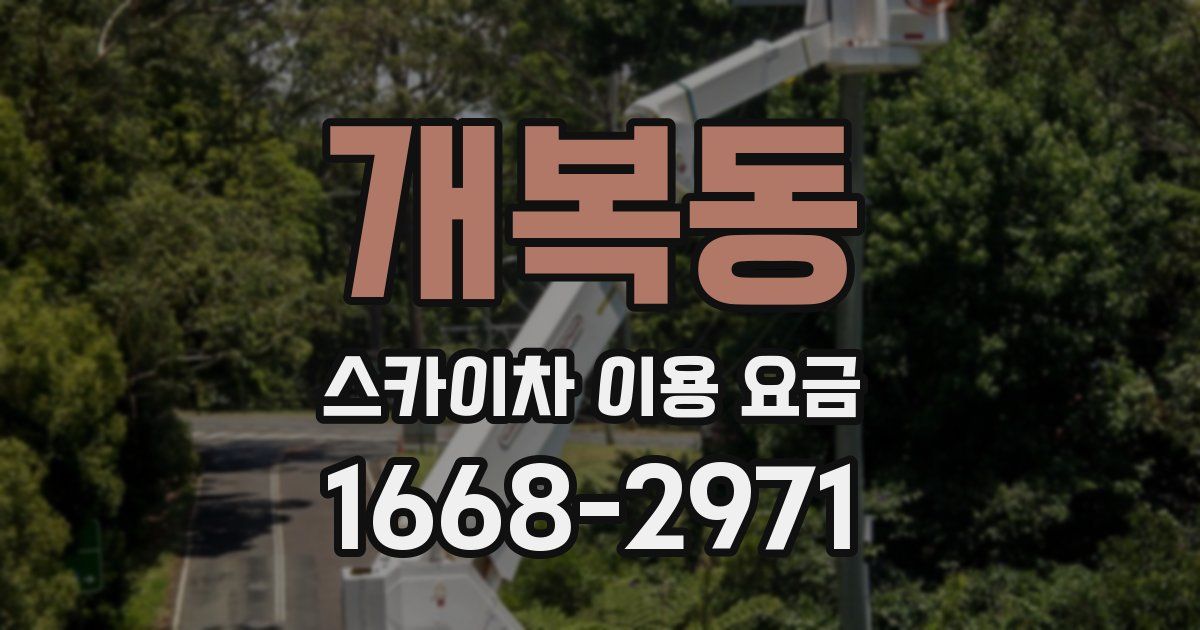 개복동 스카이차 이용 요금