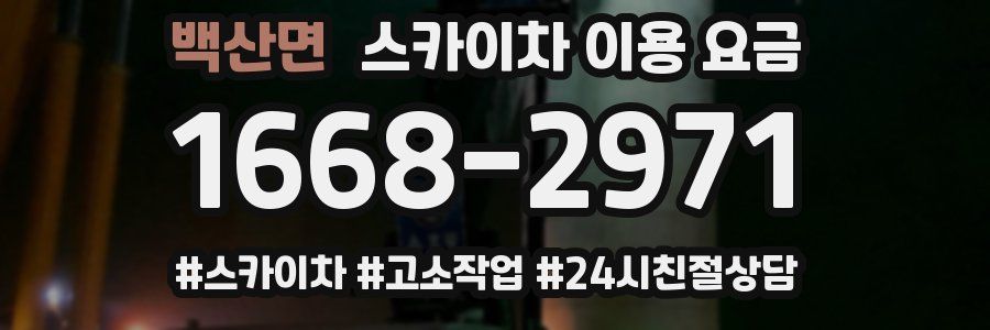 백산면 스카이차 이용 요금