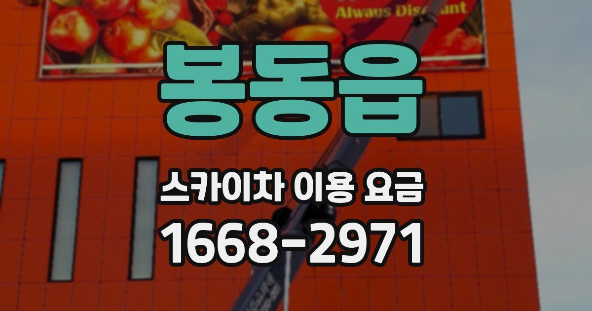 봉동읍 스카이차 이용 요금