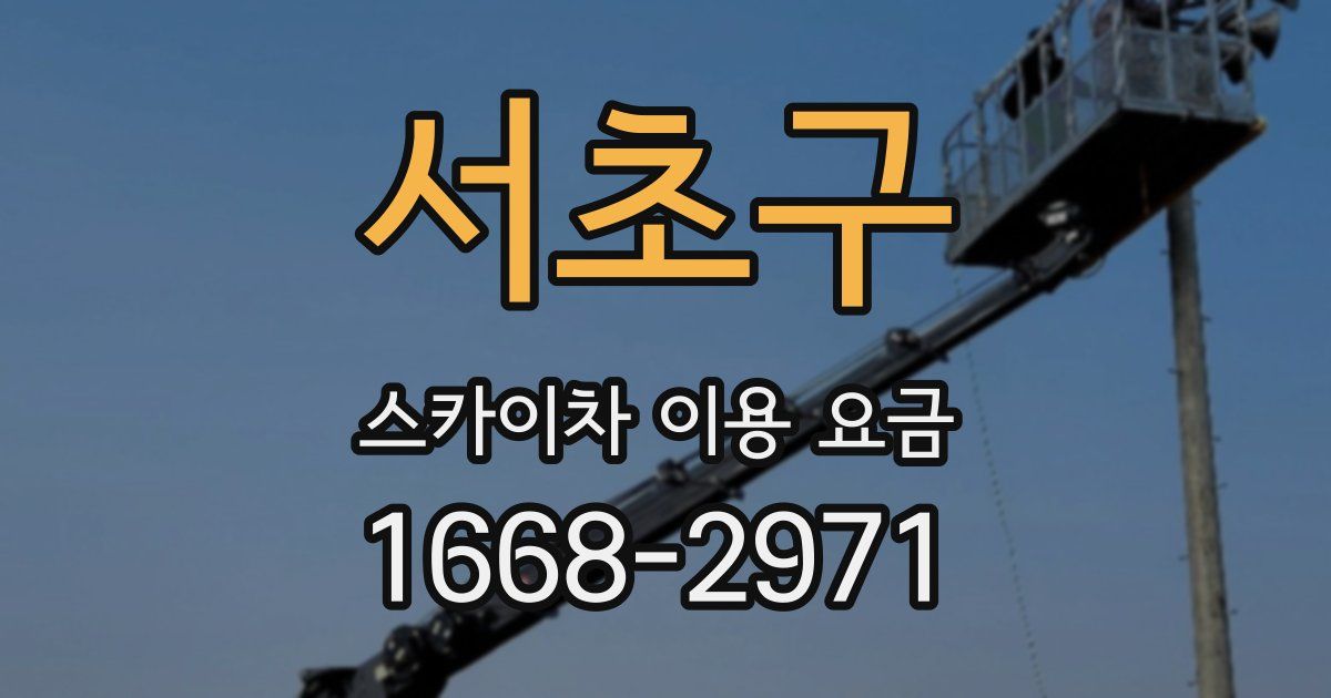 서초구 스카이차 이용 요금