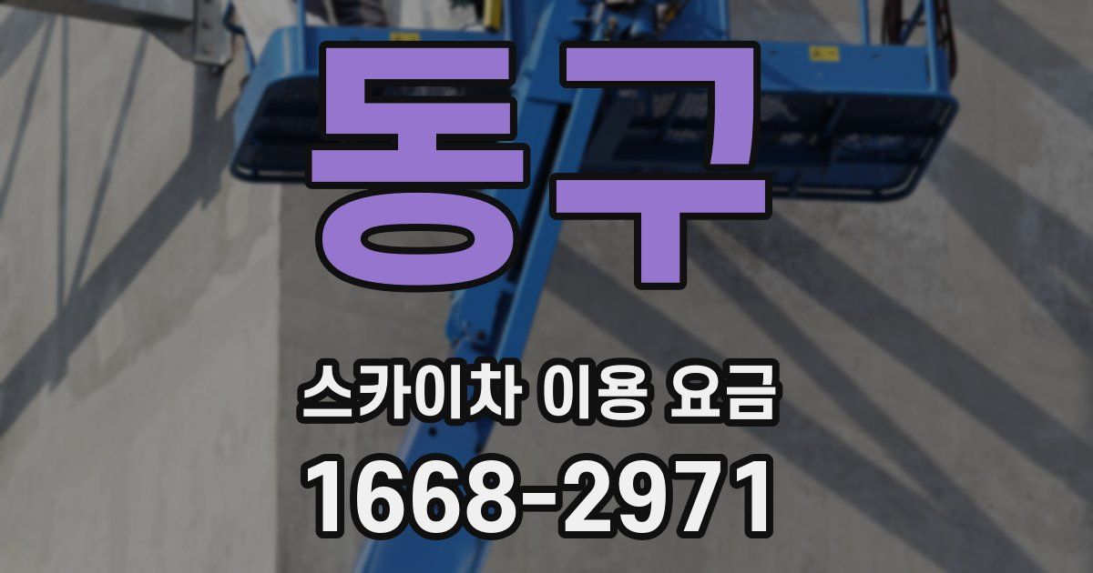 동구 스카이차 이용 요금