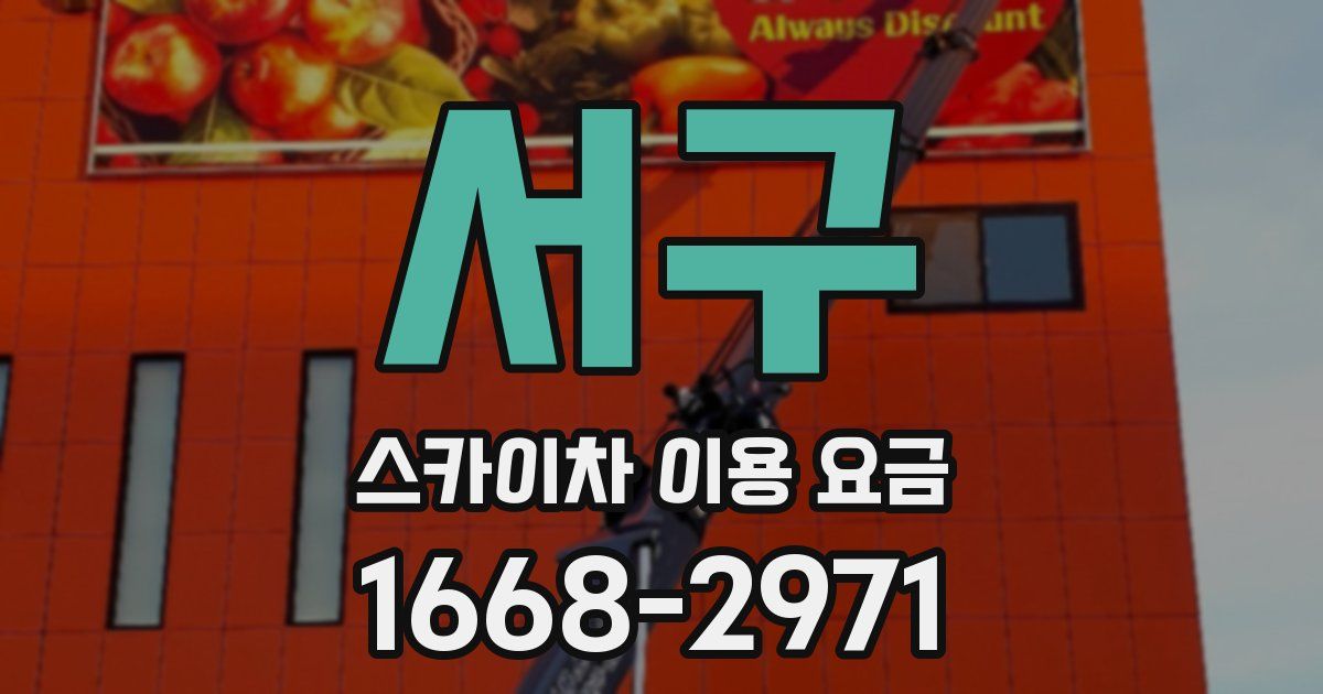 서구 스카이차 이용 요금