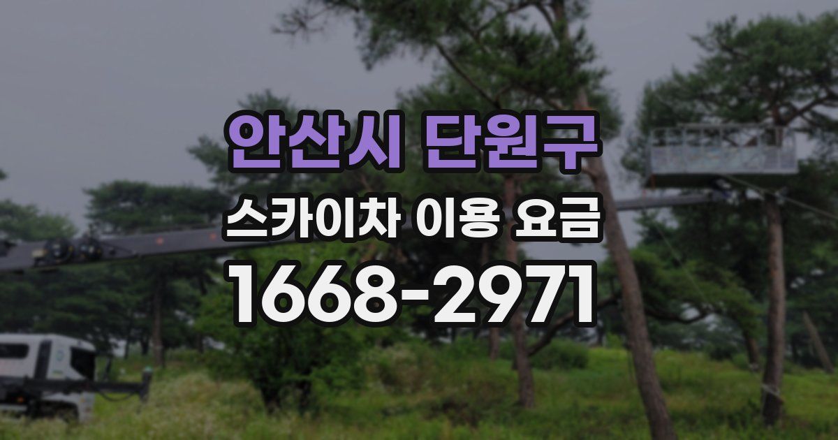 안산시 단원구 스카이차 이용 요금