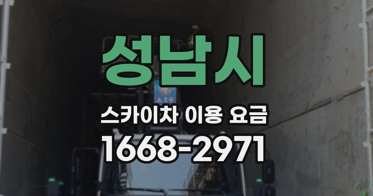 성남시 스카이차 이용 요금