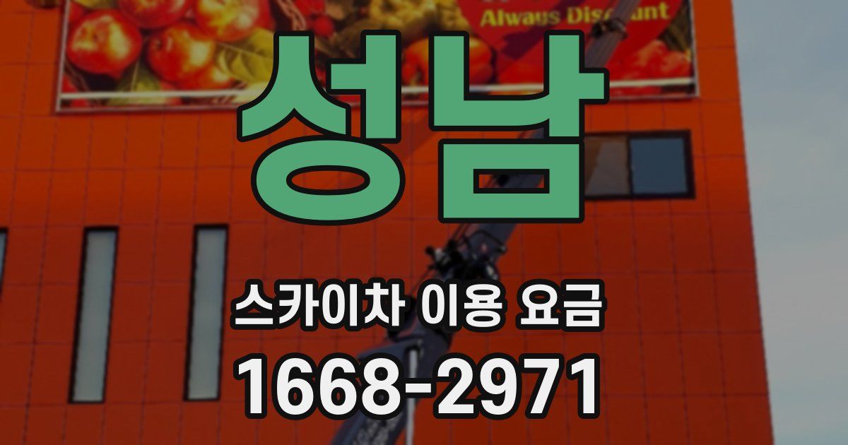 성남 스카이차 이용 요금