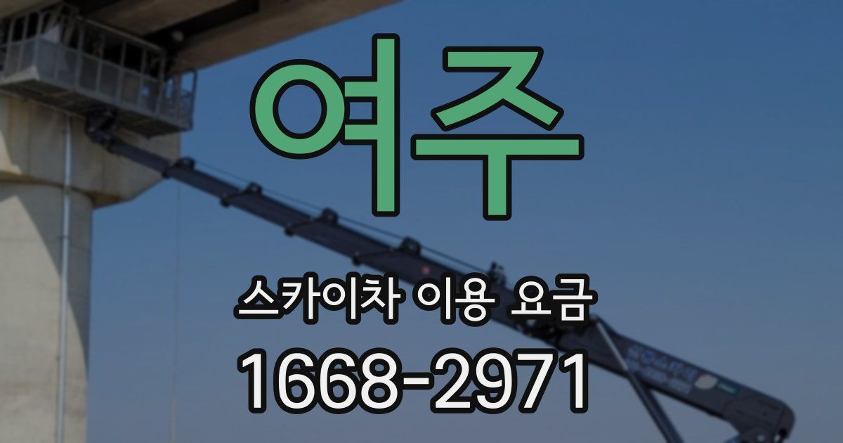 여주 스카이차 이용 요금
