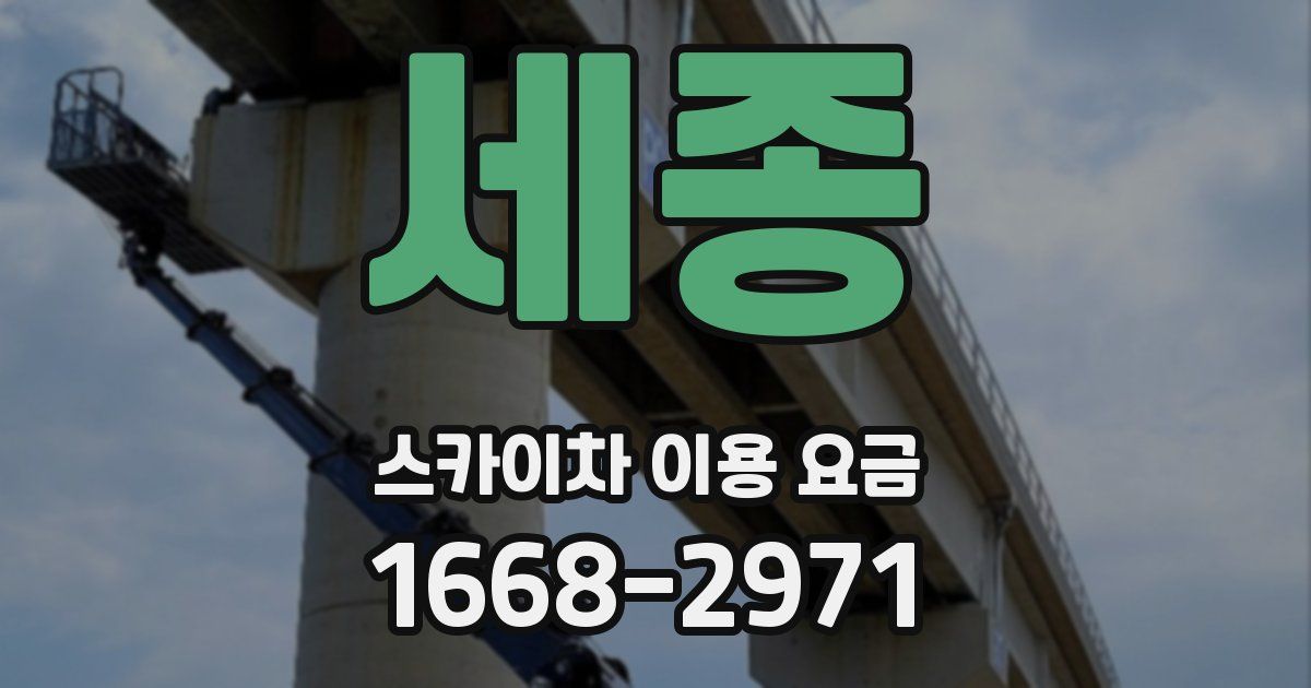 세종 스카이차 이용 요금
