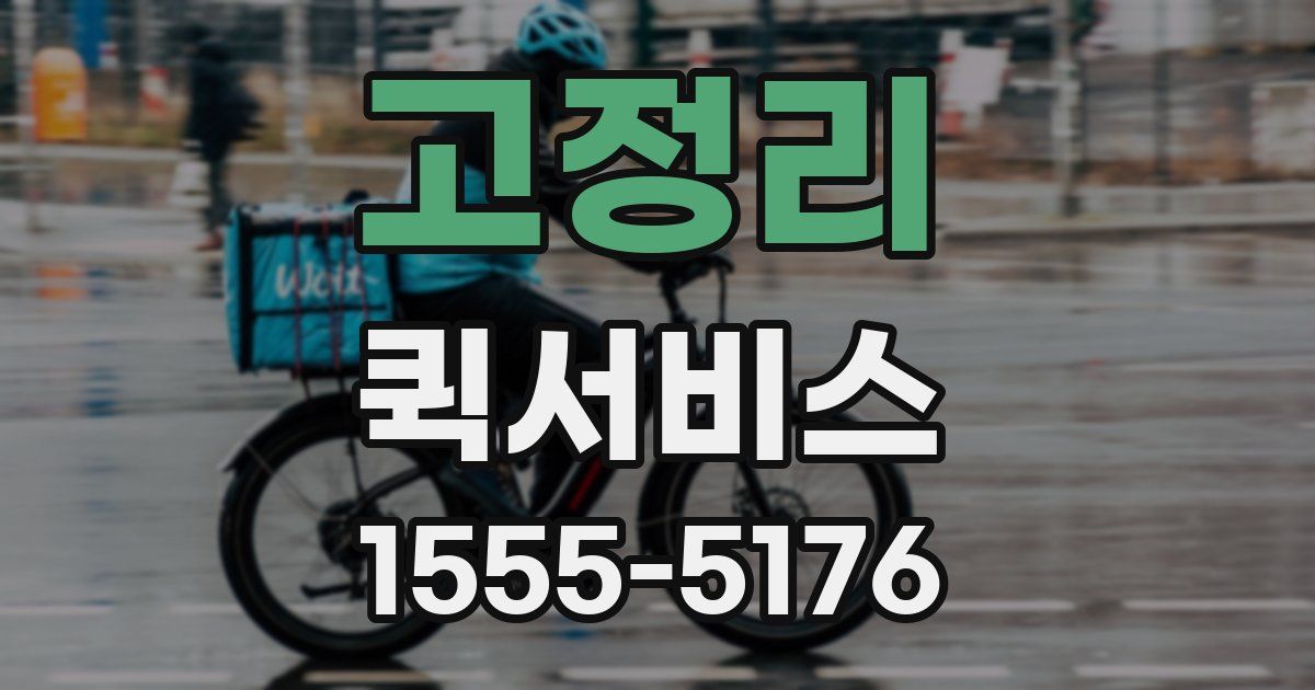 고정리 퀵서비스