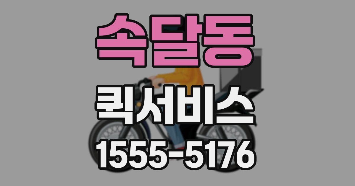 속달동 퀵서비스