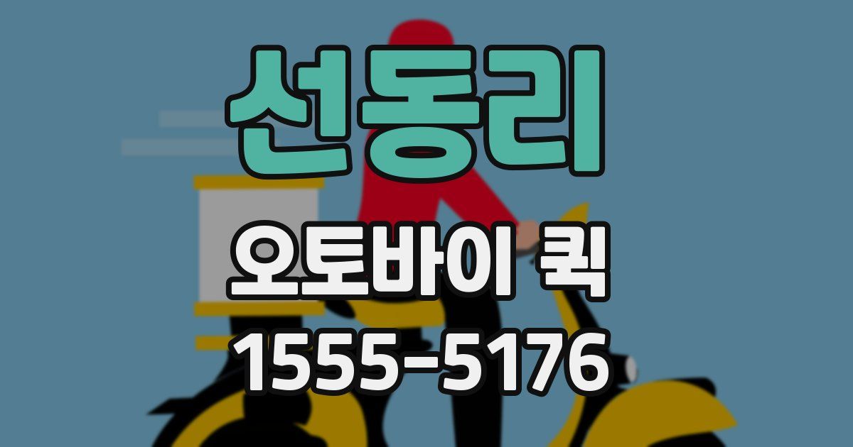 선동리 오토바이 퀵