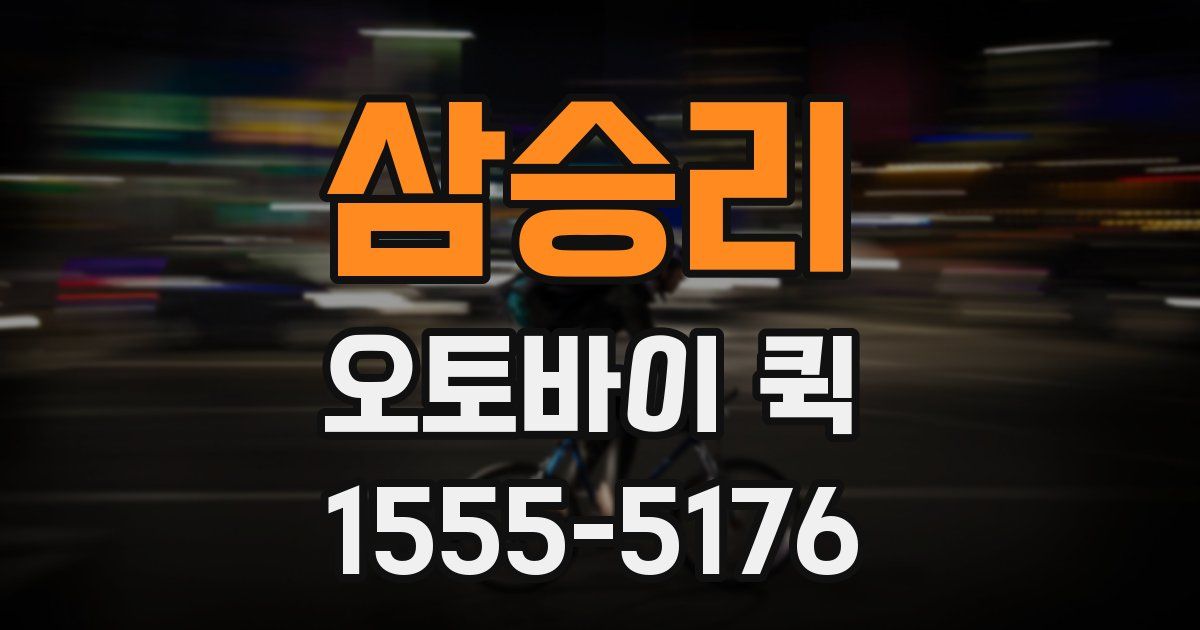 삼승리 오토바이 퀵