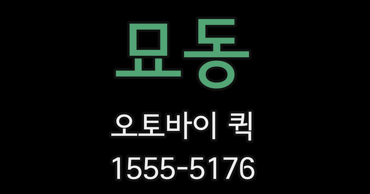 묘동 오토바이 퀵