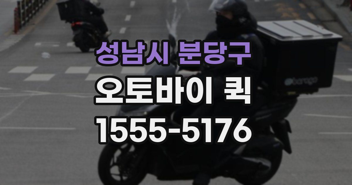 성남시 분당구 오토바이 퀵