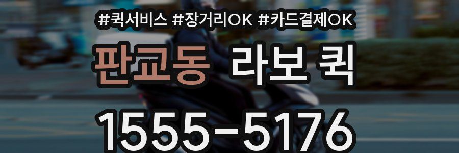 판교동 라보 퀵