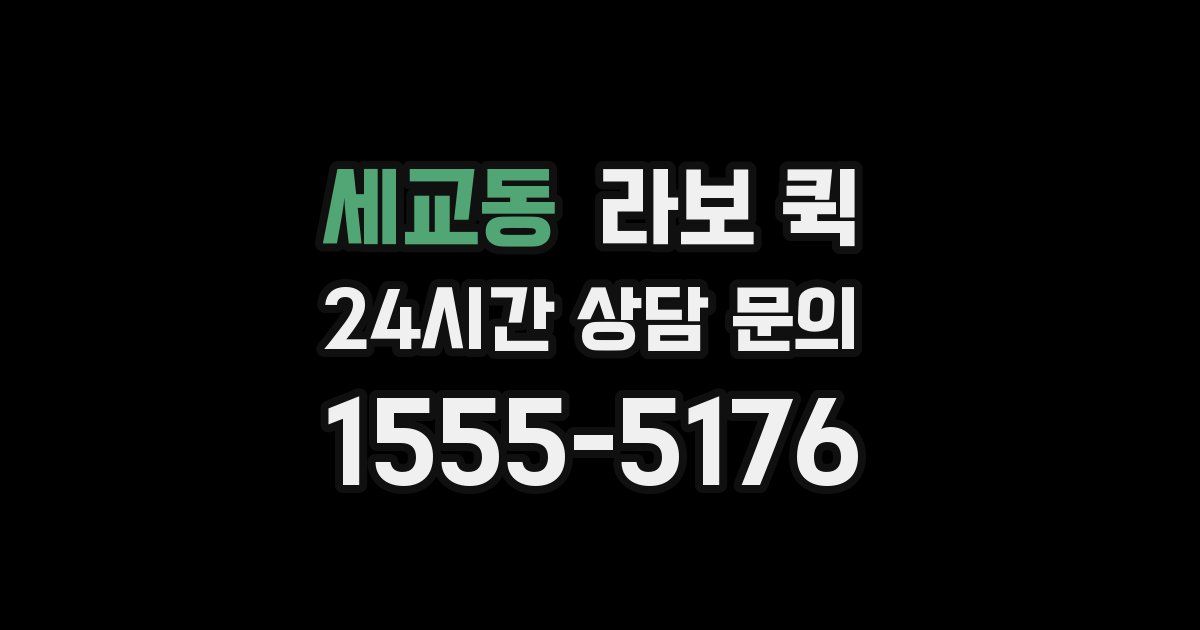 세교동 라보 퀵