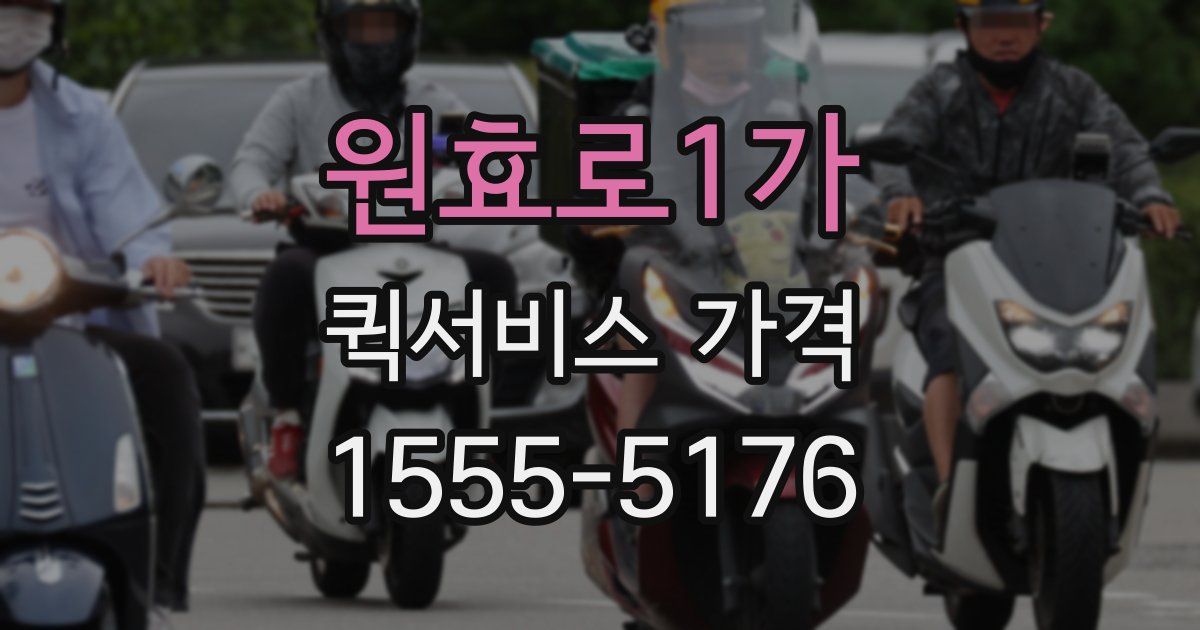 원효로1가 퀵서비스 가격