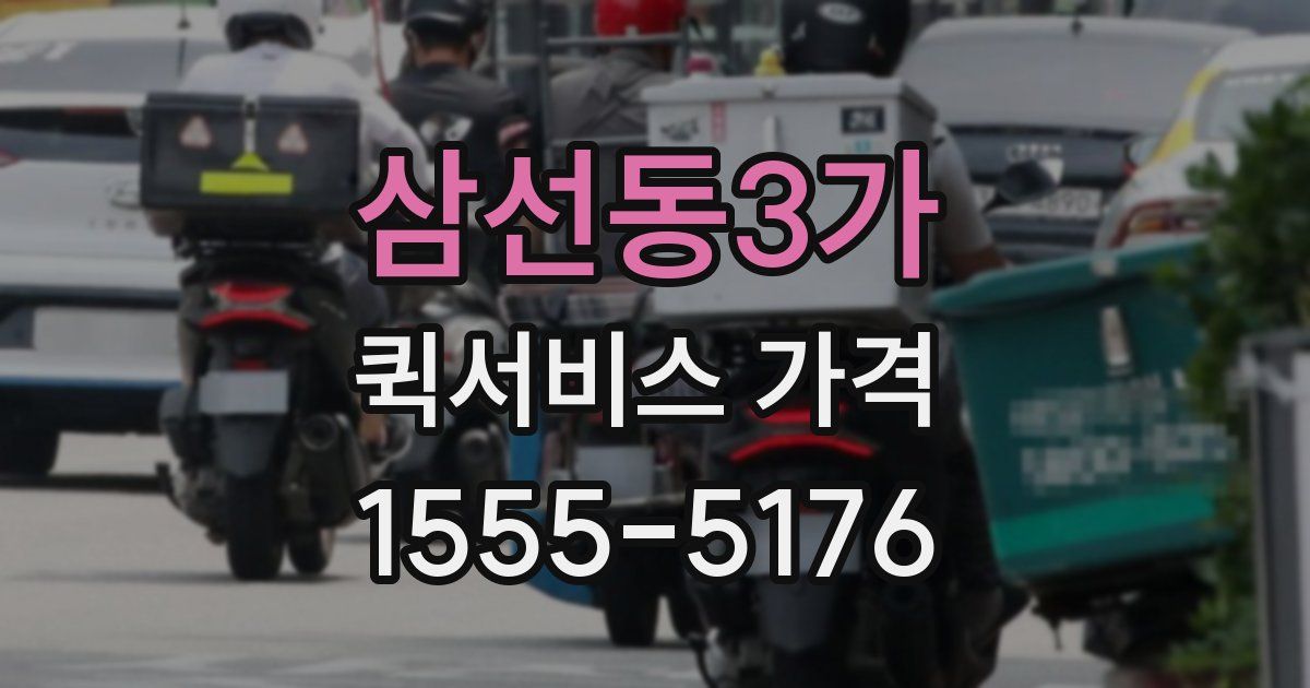 삼선동3가 퀵서비스 가격